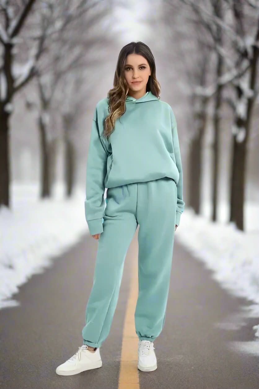 Orlinda – Avslappnat Dambyxa- och Hoodieset med Elastiska Muddar