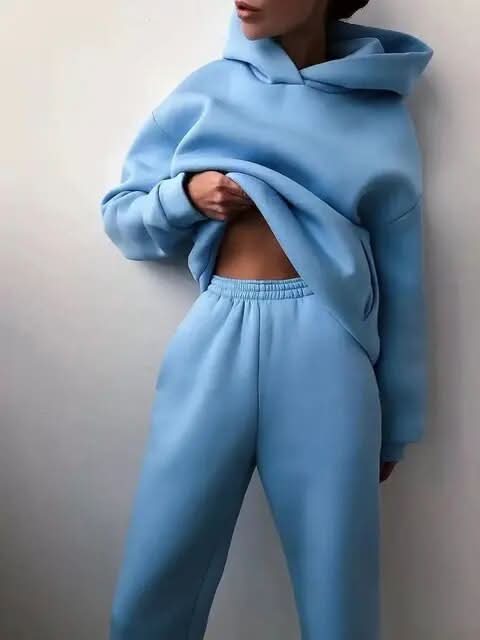 Orlinda – Avslappnat Dambyxa- och Hoodieset med Elastiska Muddar