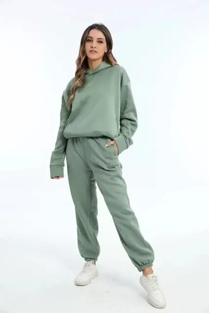 Orlinda – Avslappnat Dambyxa- och Hoodieset med Elastiska Muddar