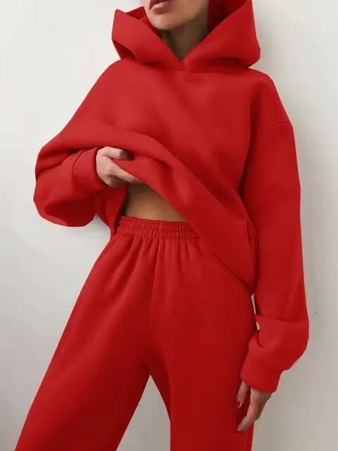 Orlinda – Avslappnat Dambyxa- och Hoodieset med Elastiska Muddar
