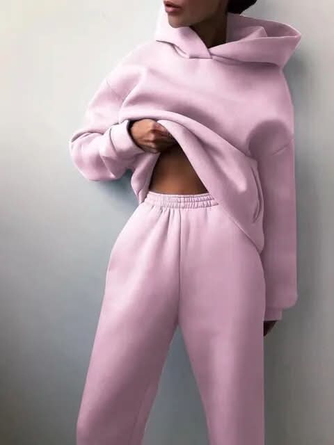 Orlinda – Avslappnat Dambyxa- och Hoodieset med Elastiska Muddar