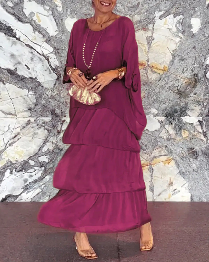 ALTHEA™ | A-line Women's Maxi Dress in 100% Chiffon