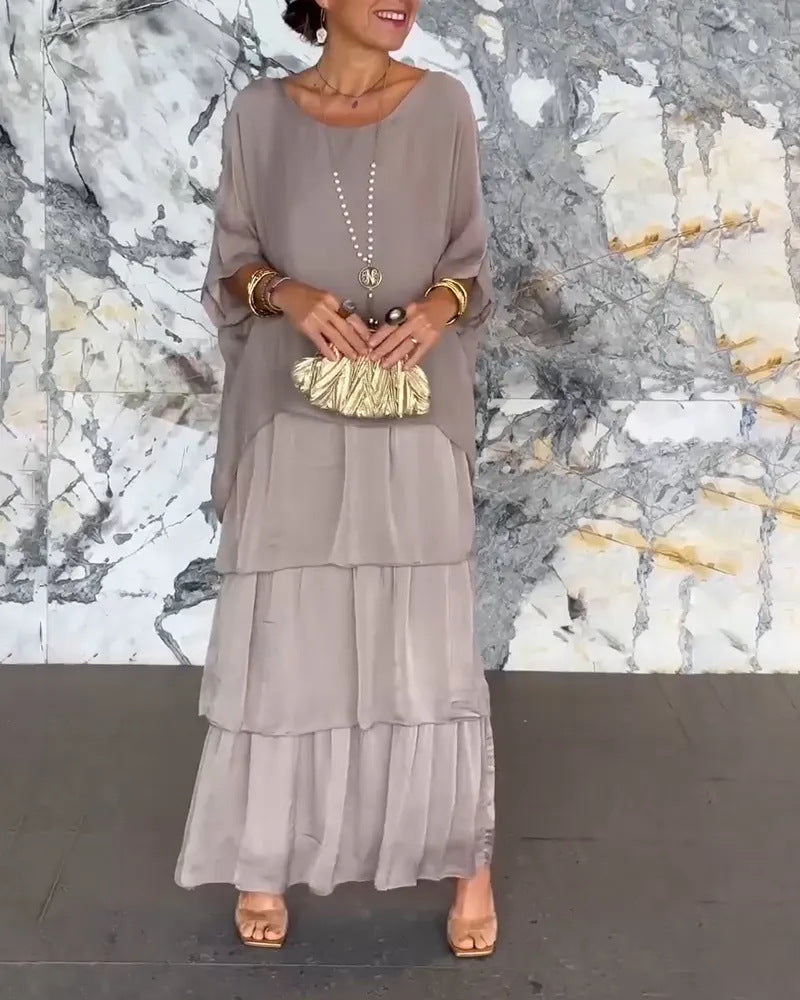 ALTHEA™ | A-line Women's Maxi Dress in 100% Chiffon