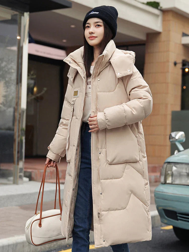 Theresia – Long Women's Winter Jacket Padded Quilted Polyester