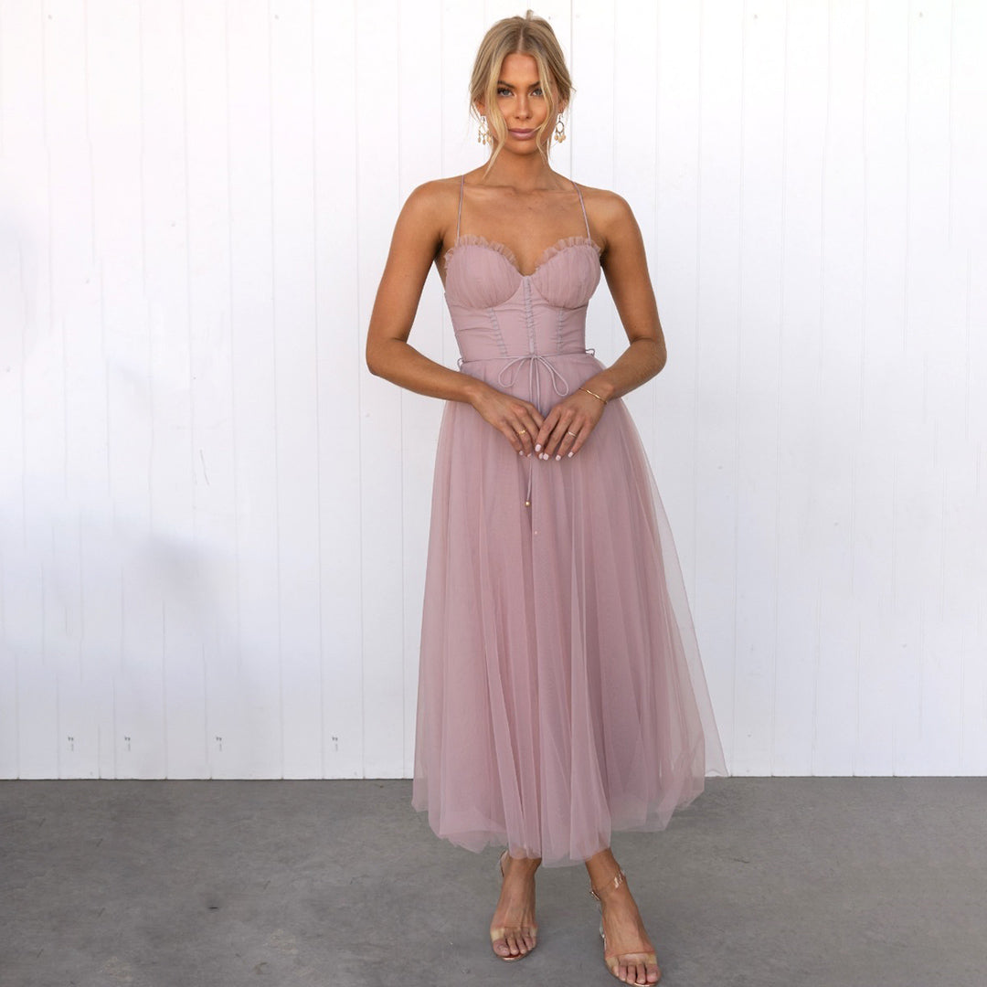 Estelle | Strapless Tulle Dress in A-line with Fitted Bodice