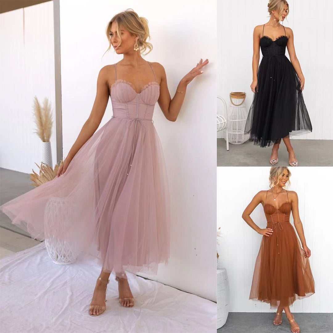 Estelle | Strapless Tulle Dress in A-line with Fitted Bodice