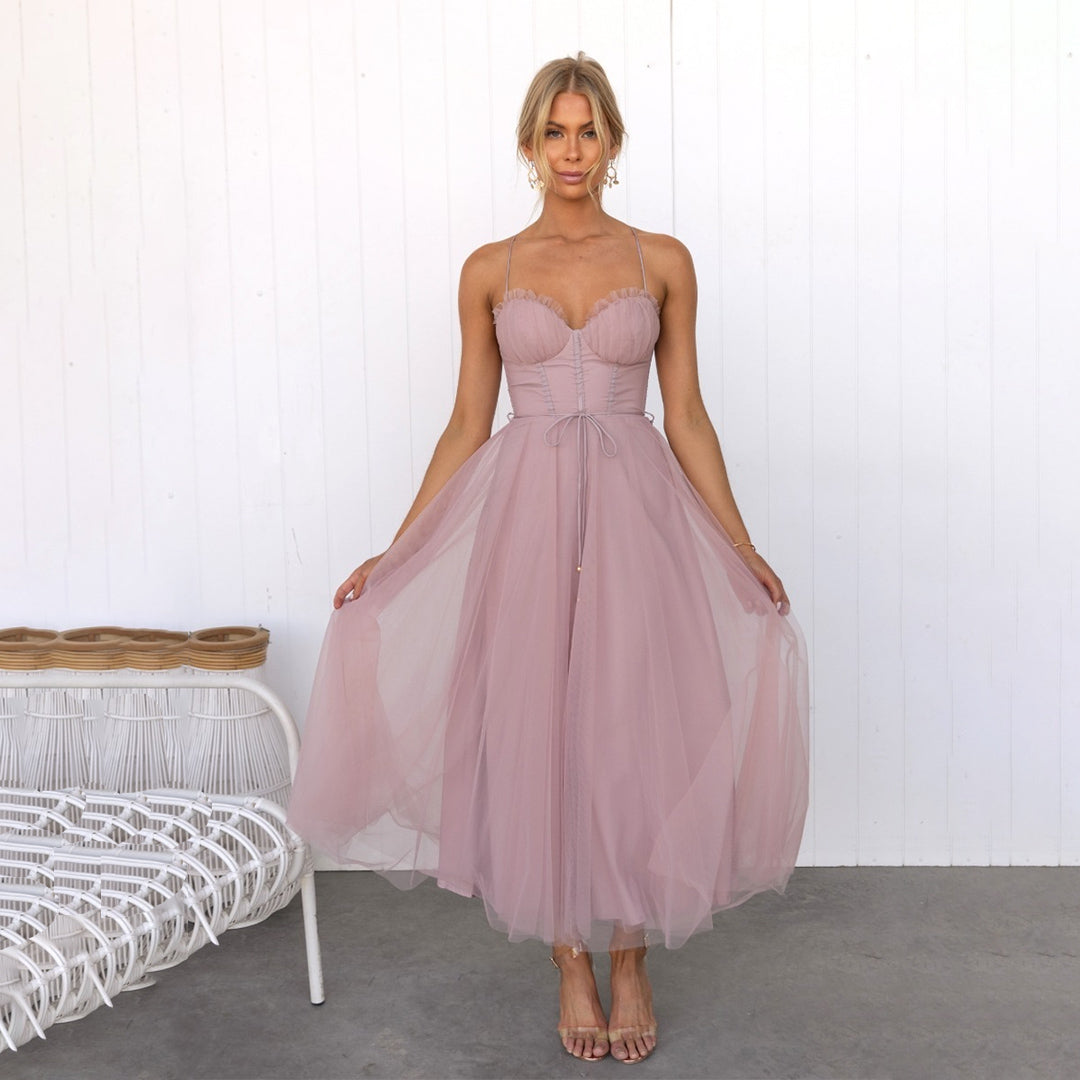 Estelle | Strapless Tulle Dress in A-line with Fitted Bodice