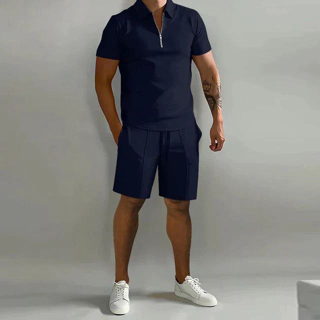 Elio | Elegant Sommarsätt med Pikétröja & Shorts för Herrar