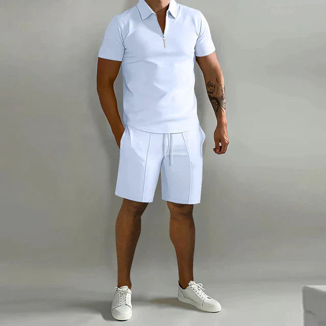Elio | Elegant Sommarsätt med Pikétröja & Shorts för Herrar