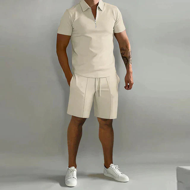 Elio | Elegant Sommarsätt med Pikétröja & Shorts för Herrar