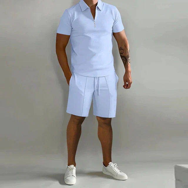 Elio | Elegant Sommarsätt med Pikétröja & Shorts för Herrar