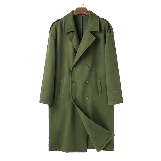 Elio – Men's Long Coat – Comfortable Outerwear with Loose Fit