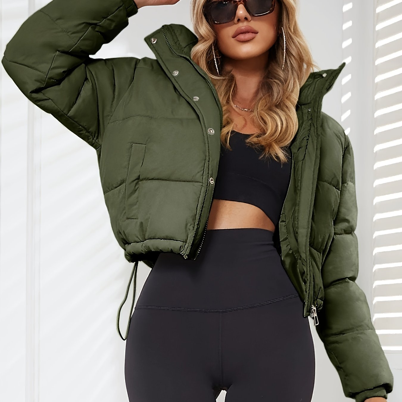 Elvira™ | Warm Puffer Jacket with Stand Collar & Pockets