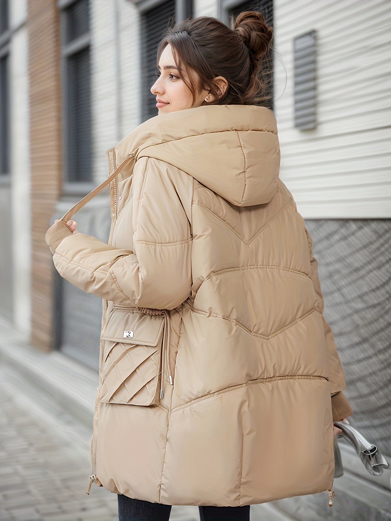 Stylish Long Winter Jacket for Women – Solveig Modern Polyester Jacket