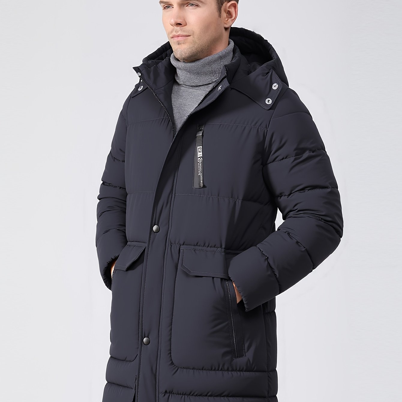 Emrik | Heavy Winter Jacket with Hood and Warming Lining for Men