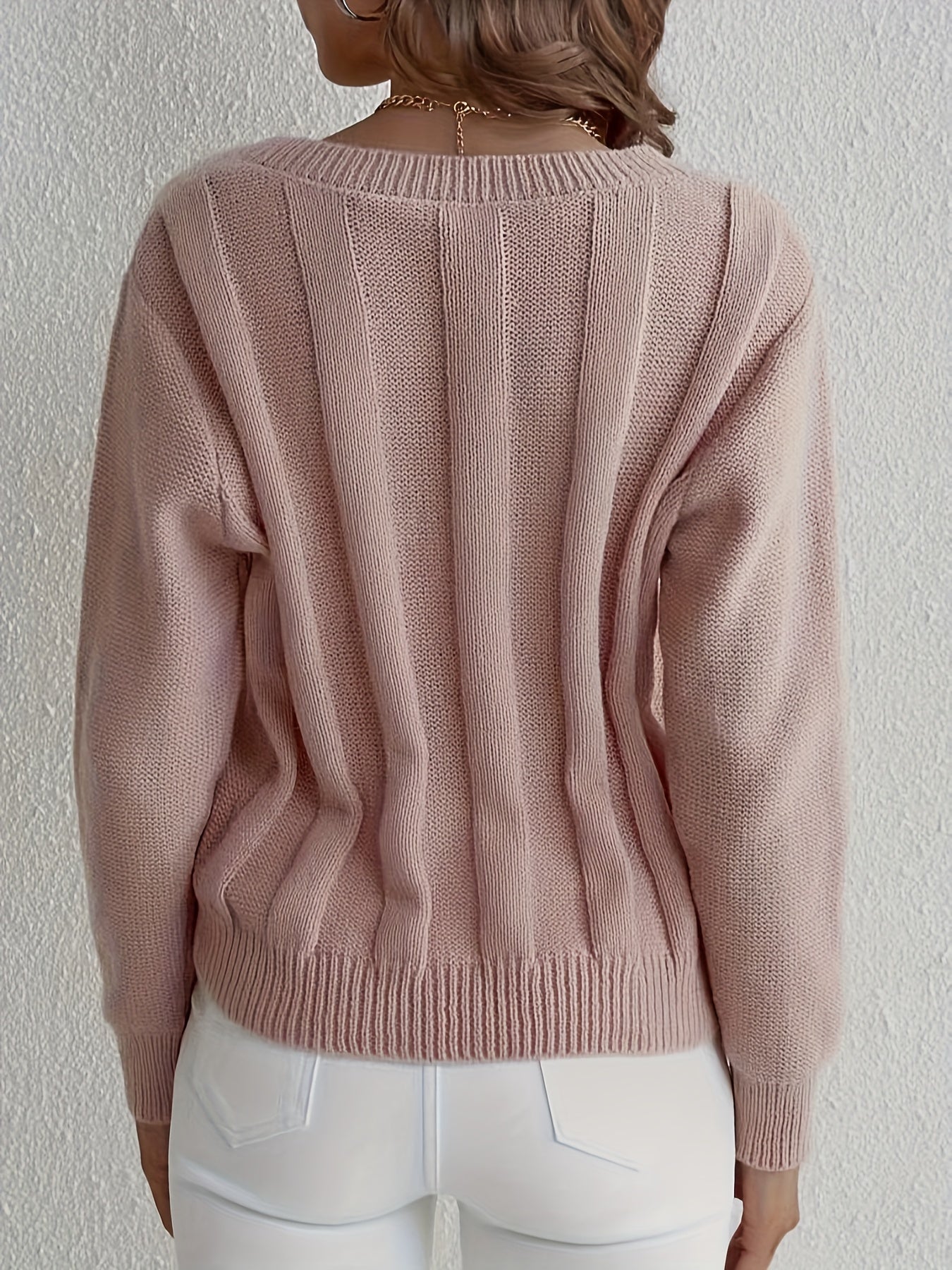 Svea V-neck Sweater – Classic Knitted Women's Sweater