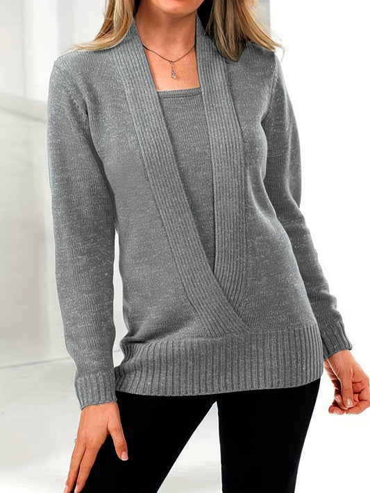 Lushé Dame Strikketrøje – Elegant Frontsnit