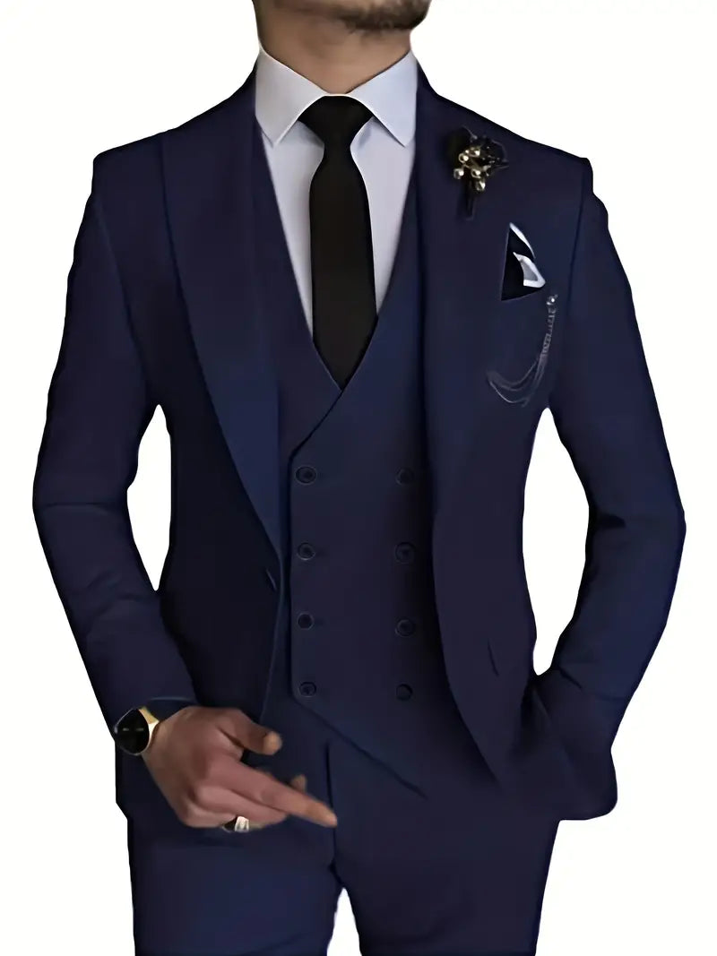 Alvar™ | 3-piece Men's Suit in Polyester for Elegance & Comfort