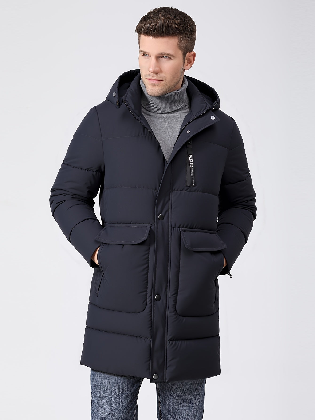 Emrik | Heavy Winter Jacket with Hood and Warming Lining for Men