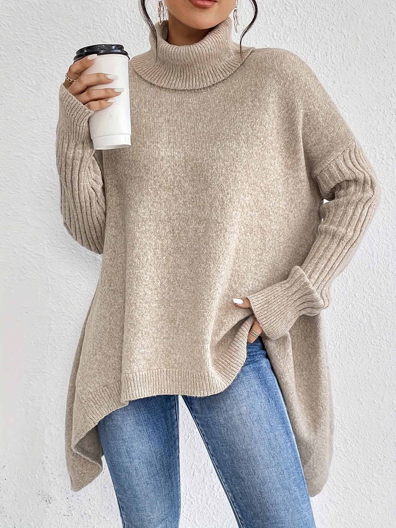 Marvelle™ | Asymmetric Sweater with High Collar for Women