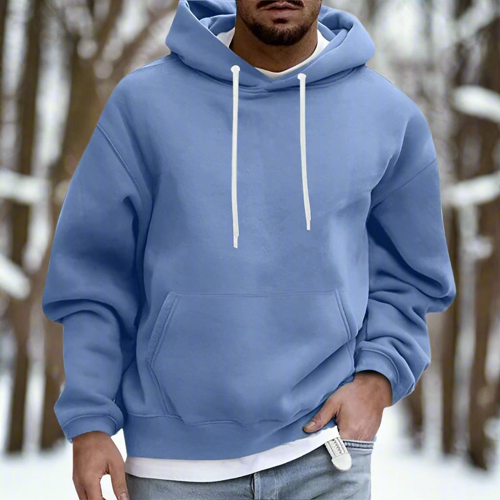 Mr Relaxed Soft Cotton Hoodie with Kangaroo Pocket and Drawstring