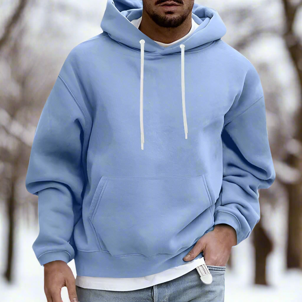 Mr Relaxed Soft Cotton Hoodie with Kangaroo Pocket and Drawstring