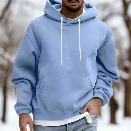 Mr Relaxed Soft Cotton Hoodie with Kangaroo Pocket and Drawstring
