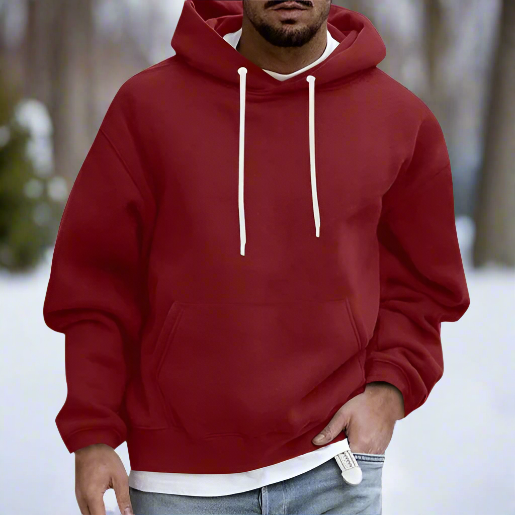 Mr Relaxed Soft Cotton Hoodie with Kangaroo Pocket and Drawstring