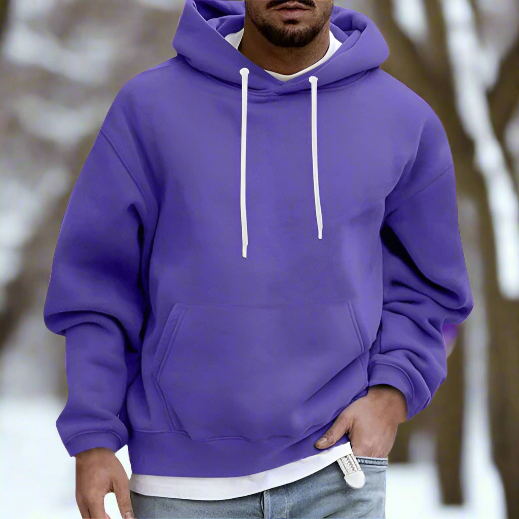 Mr Relaxed Soft Cotton Hoodie with Kangaroo Pocket and Drawstring