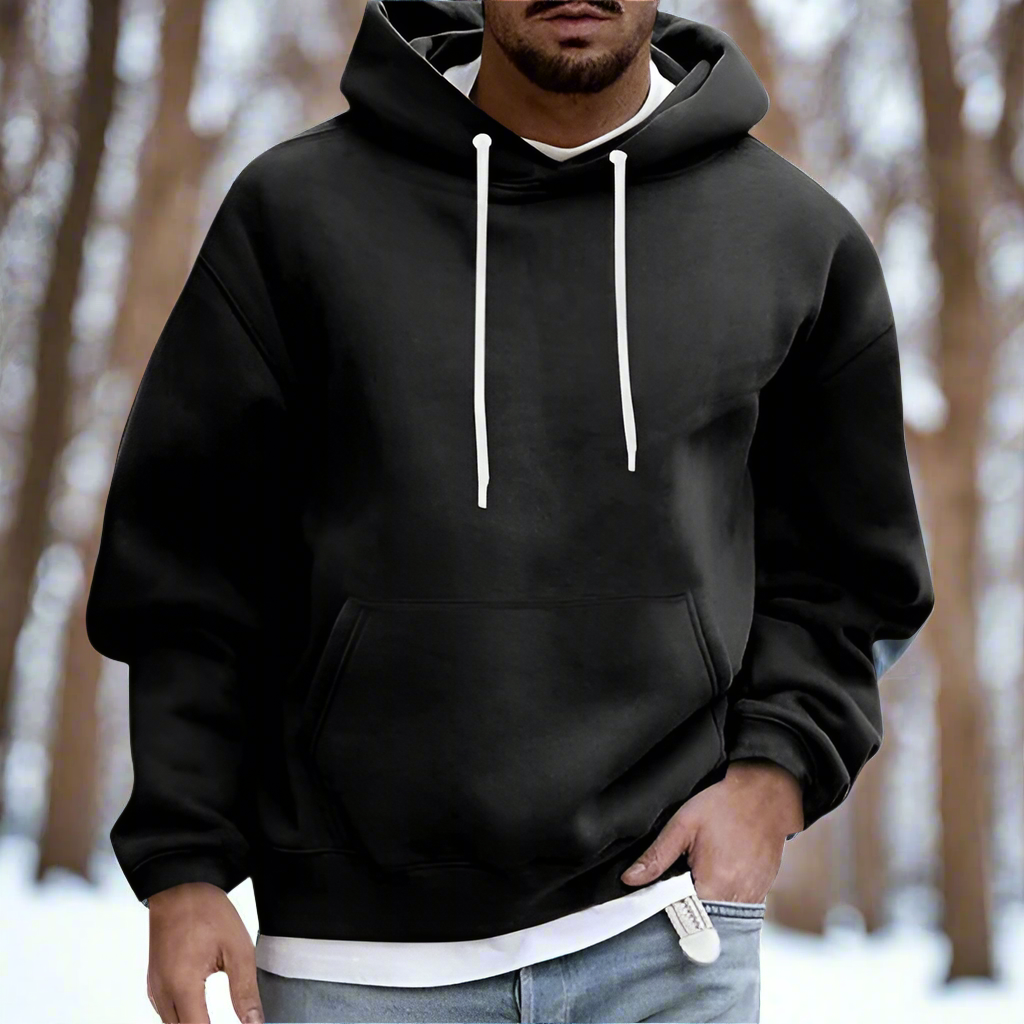 Mr Relaxed Soft Cotton Hoodie with Kangaroo Pocket and Drawstring