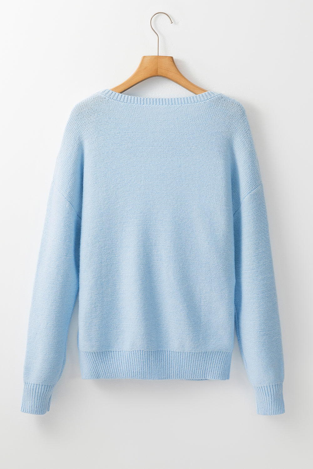 Veralyn strikket sweater med ribbede kanter og blomstermønster – Dame sweater