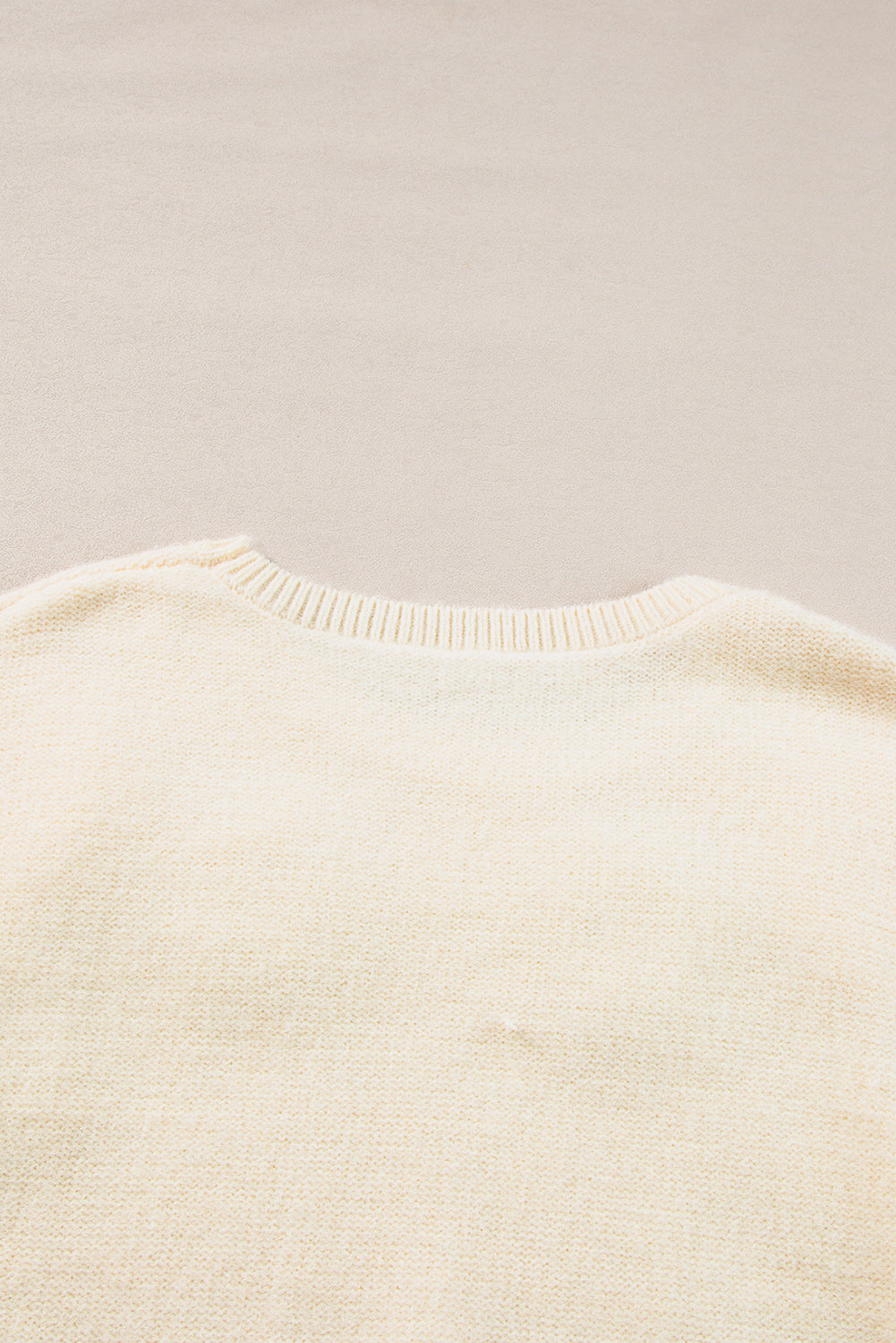 Veralyn strikket sweater med ribbede kanter og blomstermønster – Dame sweater