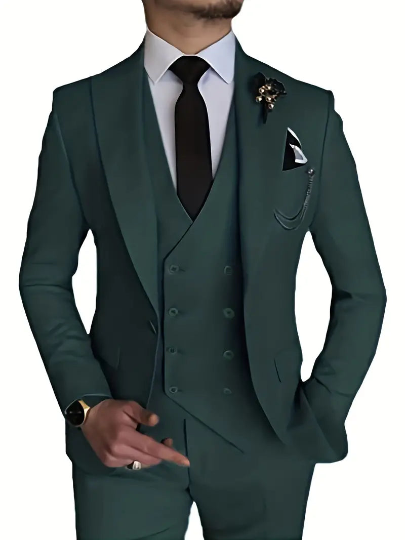 Alvar™ | 3-piece Men's Suit in Polyester for Elegance & Comfort