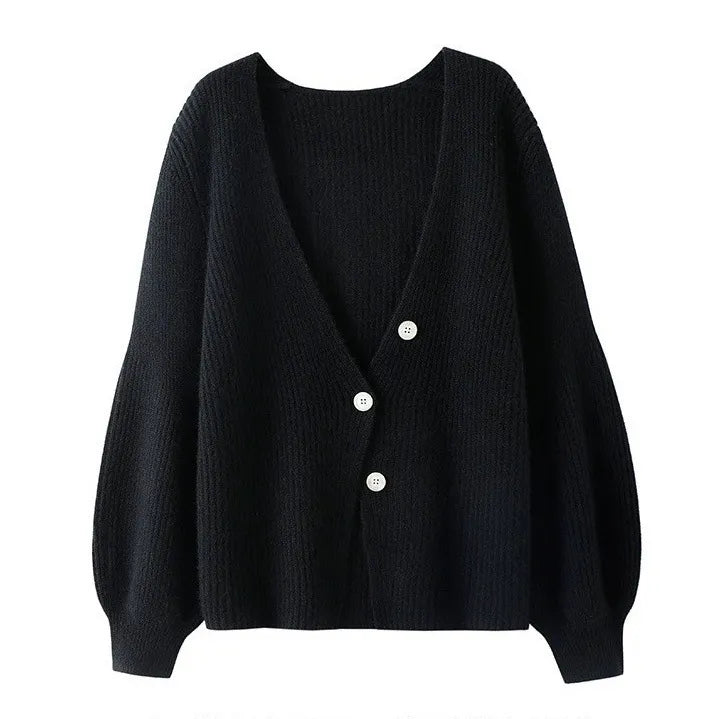 Agnira – Knitted Cardigan for Women with Long Sleeves and Soft Ribbed Texture