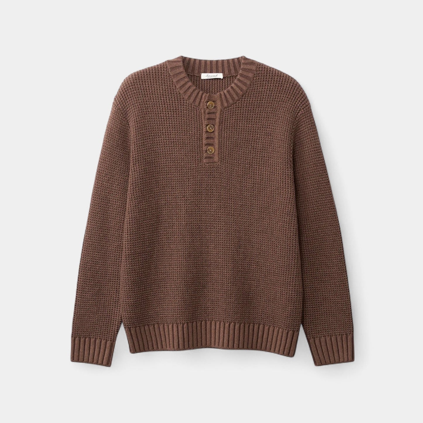 Torbjörn | Men's Henley Sweater in Merino Wool – Long-Sleeved Knitted Pullover