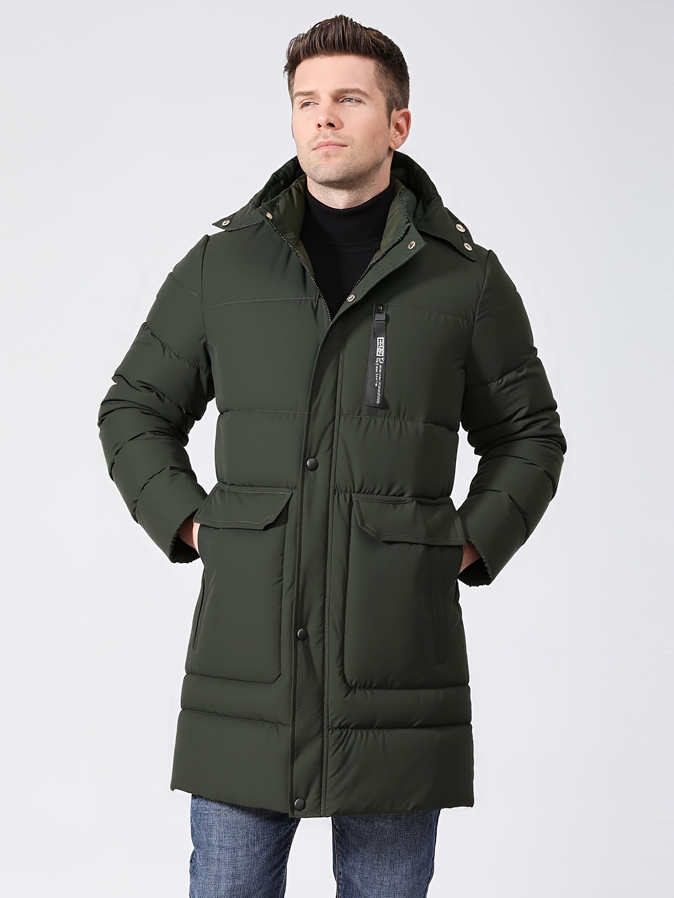 Emrik | Heavy Winter Jacket with Hood and Warming Lining for Men