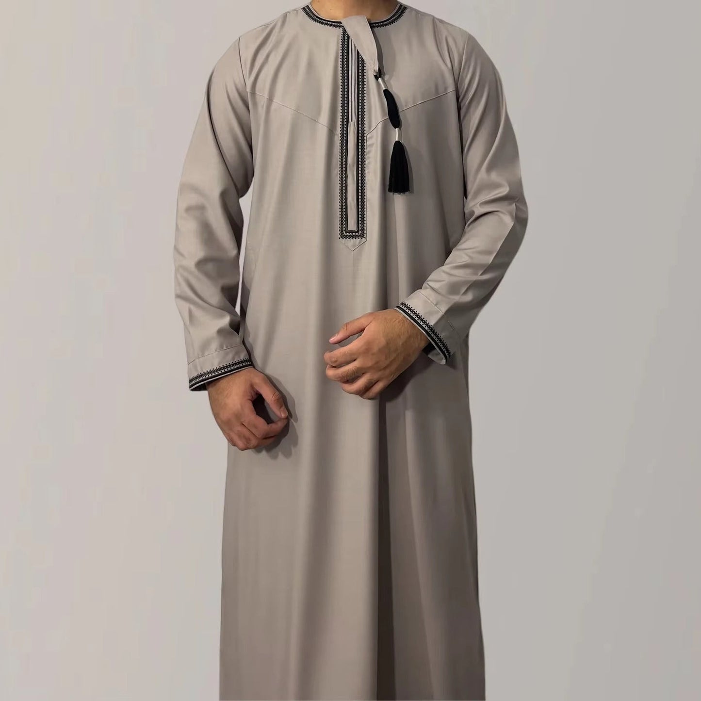 Lennox™ | Light Men's Bathrobe with Decorative Edge | Thin & Airy Bathrobe for Home and Relaxation