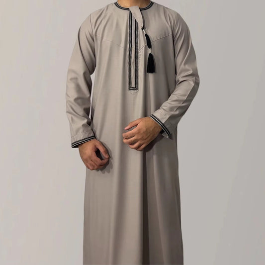 Lennox™ | Light Men's Bathrobe with Decorative Edge | Thin & Airy Bathrobe for Home and Relaxation