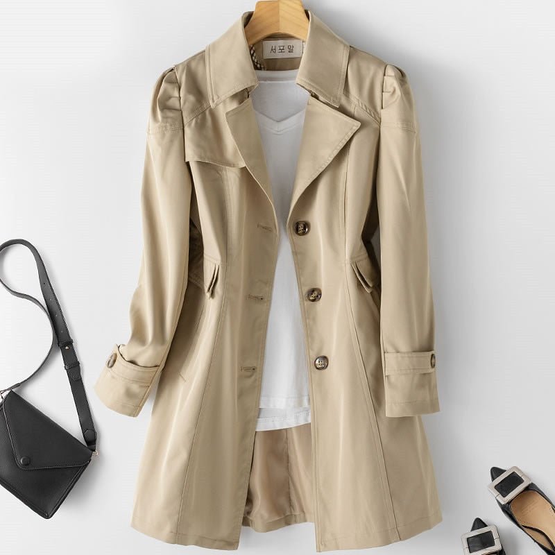 JULIET™ | Klassisk Trenchcoat med Knäppning & Feminint Snitt