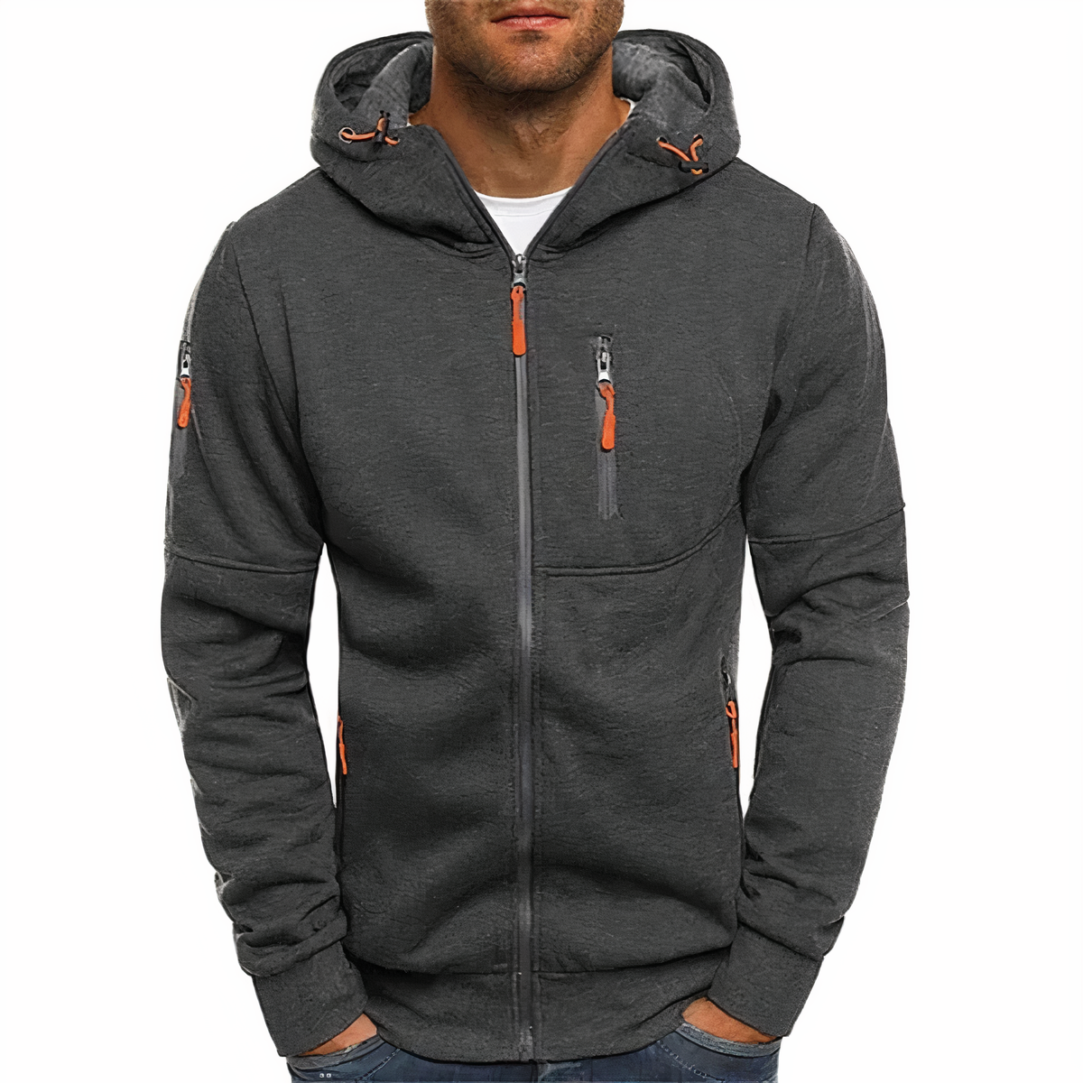 MASON™ | Men's Zip Hoodie in Soft Cotton Blend with Zipper