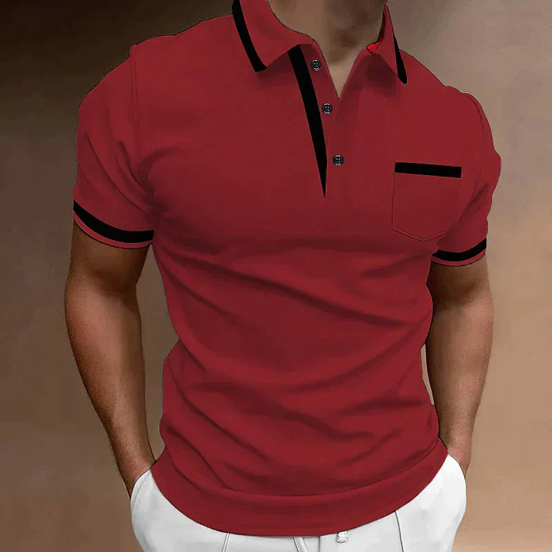 Oskar | Slim Fit polo sweater with contrast edge