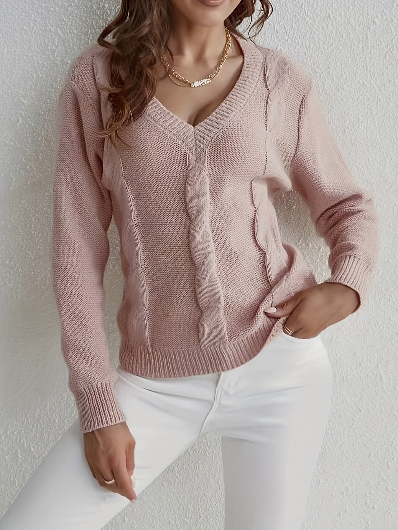 Svea V-neck Sweater – Classic Knitted Women's Sweater