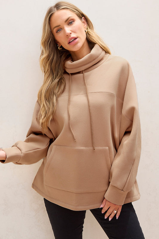 Celandine Damehættetrøje med høj hals – Pullover-sweatshirt med snøre