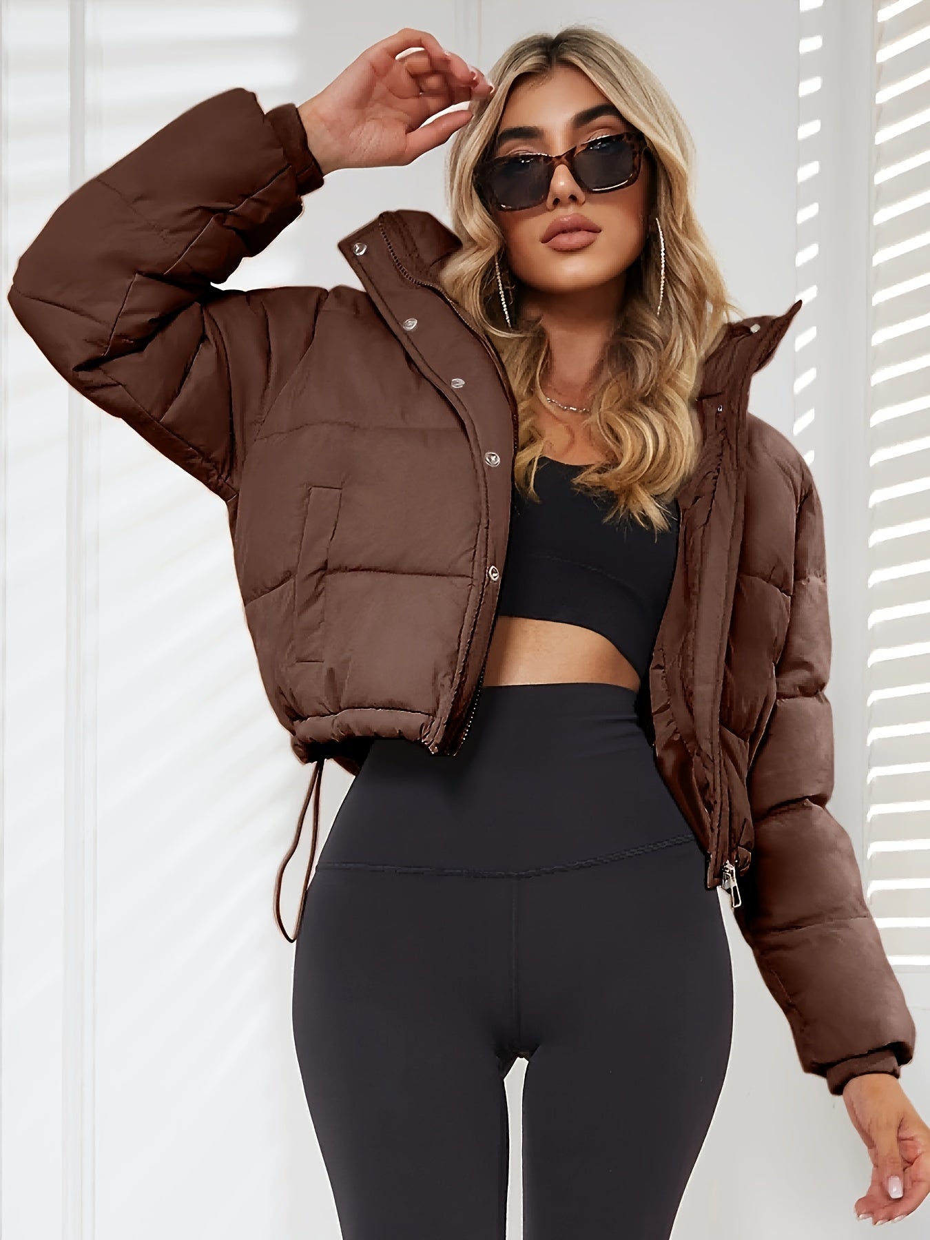 Elvira™ | Warm Puffer Jacket with Stand Collar & Pockets
