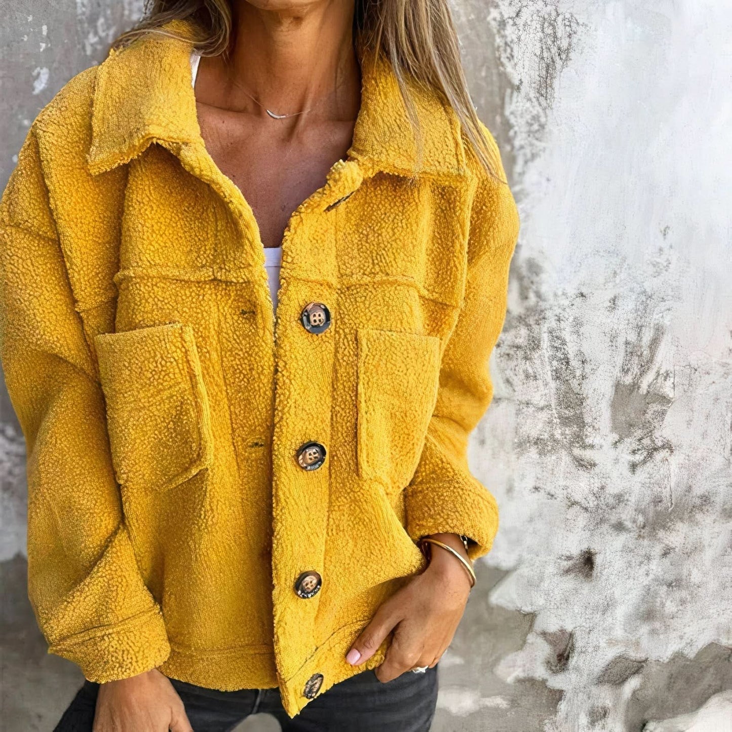 Thyraelle - Cozy Sherpa Fleece Jacket for Women