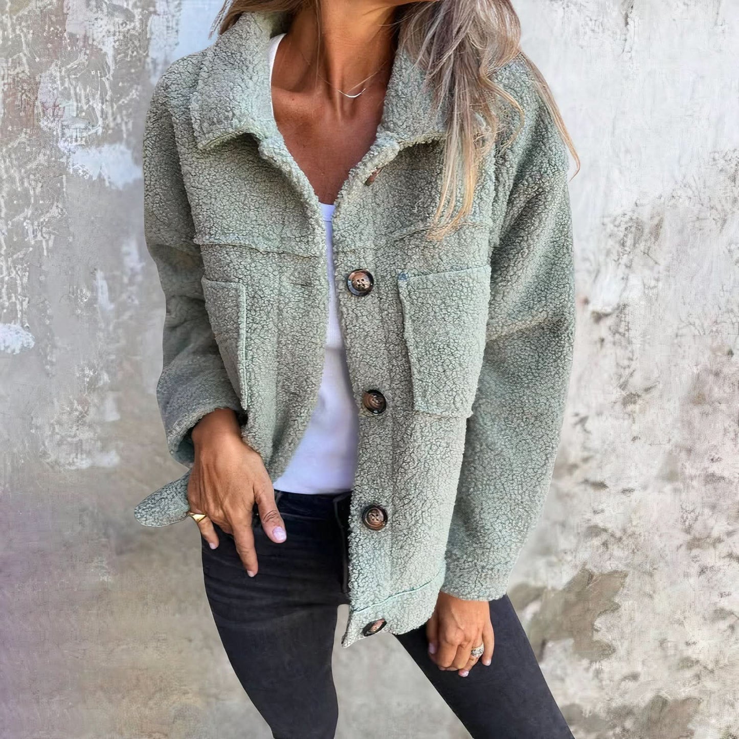 Thyraelle - Cozy Sherpa Fleece Jacket for Women