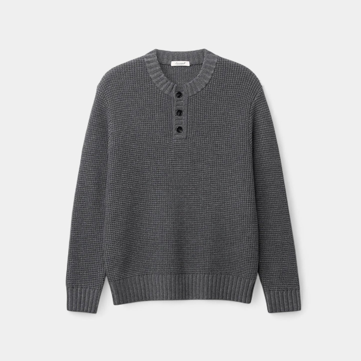 Torbjörn | Men's Henley Sweater in Merino Wool – Long-Sleeved Knitted Pullover