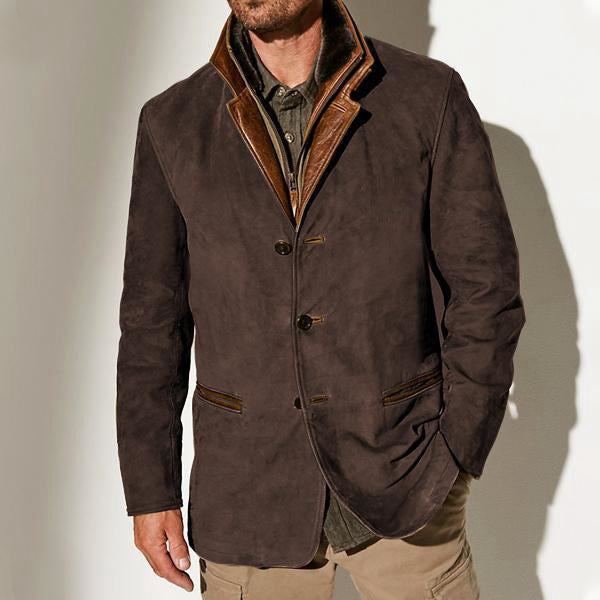 Jhonny | Vintage leather-like coat with structured fit