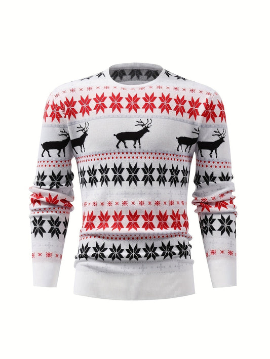 Roine Julig pull en tricot torsad pour hommes – Vêtement confortable pour l'automne et l'hiver