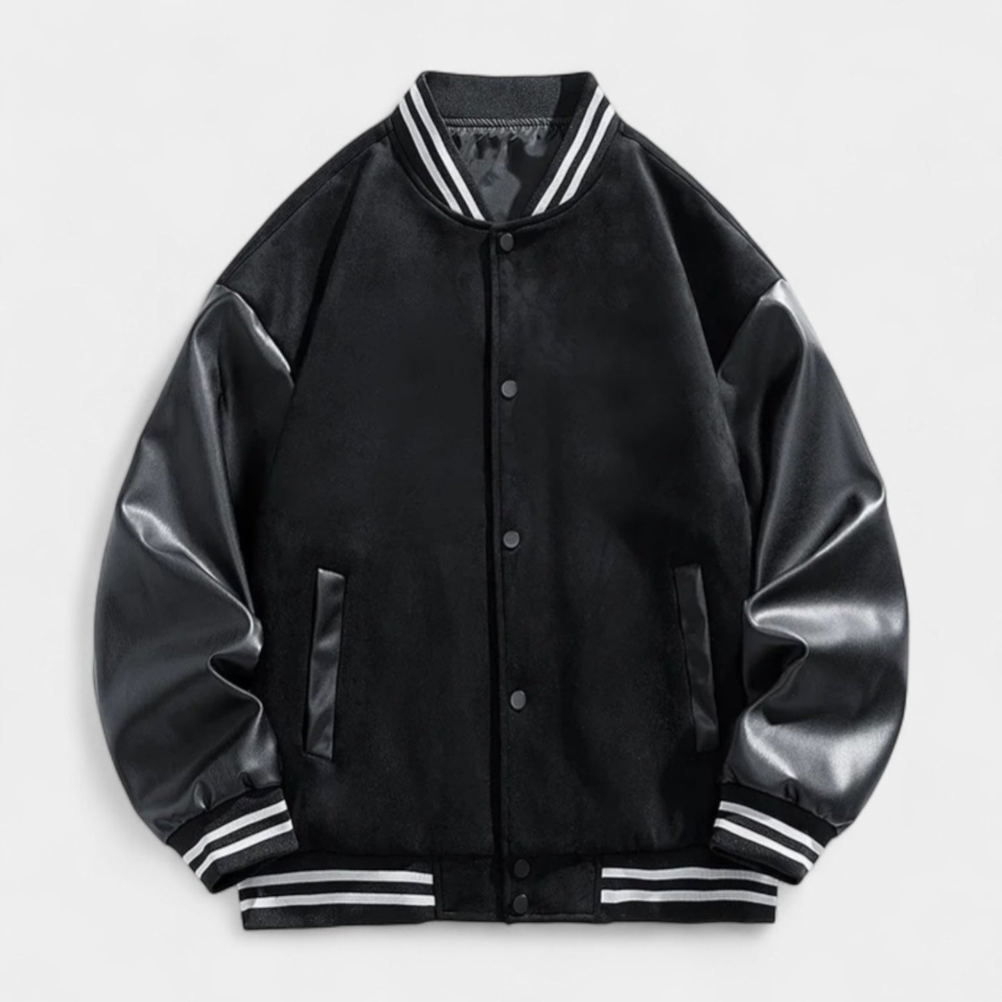 Alfredsson College Jacket with Leather Sleeves – Trendy Men's Jacket